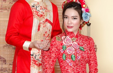 Cách lựa chọn áo dài cưới đôi nổi bật nhất cho cô dâu chú rể mùa cưới 2017