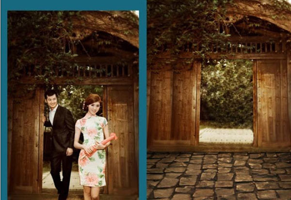 chụp ảnh cưới phông 3d