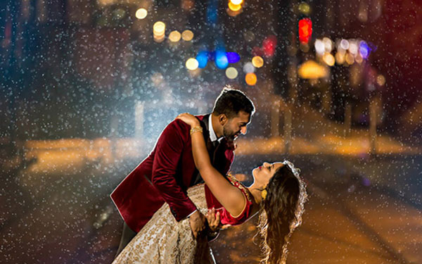 chụp hình dưới mưa