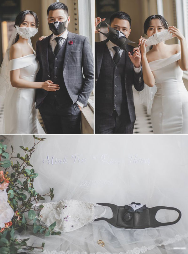 đọc đáo bộ ảnh cưới trong mùa dịch