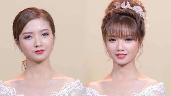 Kiểu tóc phù hợp cho cô dâu mặt tròn