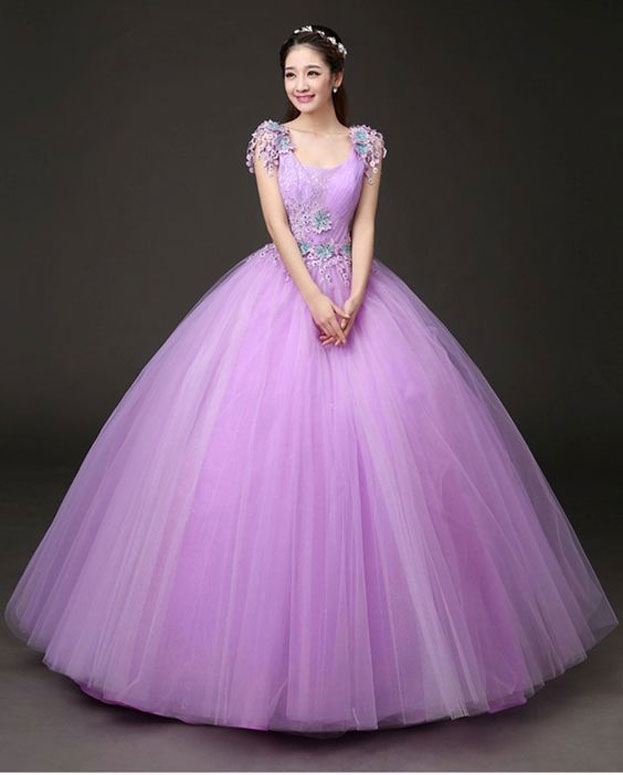 váy cưới màu tím