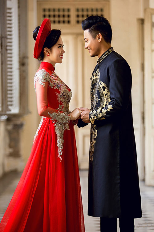 áo dài nam cách tân đám cưới