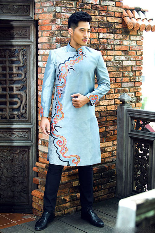 áo dài nam cách tân đám cưới